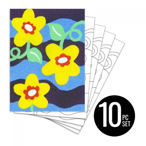 Peel 'N Stick Sand Art Board #6 - Flowers In Bloom Multi Set *SHIPPING INCLUDED via USPS within USA*